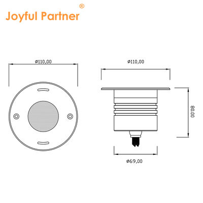 Подводный светодиодный светильник, встраиваемый, 4*2.5W RGB3in1 DMX, 24 Вольт, IP68, корпус из нержавеющей стали