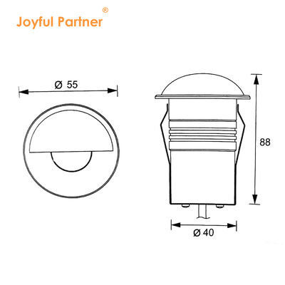 Светодиодный подземный свет полутенный DC24V DIA55MM 3W 3000K IP67 для использования в саду