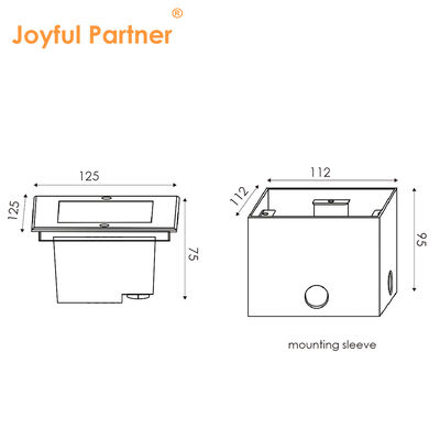 Квадратная подпольная подсветка на палубе 125 * 125 мм ADC12 Алюминиевый корпус высокого SMD LED с глубоким дизайном противоотражания
