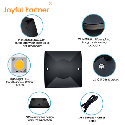 Slim Sided Emitting Path Lights One Two Side View IP67 Surface Mounted SMD2835 LED100*100MM Pure Aluminum 6063 Material