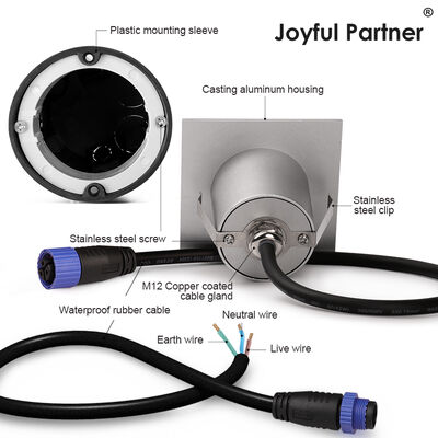 Recessed LED Wall Light 3W 60° Beam Outdoor White Aluminum Walkway Lighting