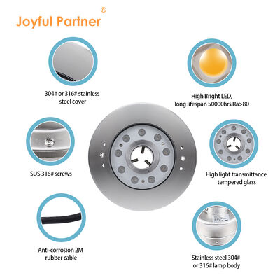 Подводный бассейн светодиодный фонтан свет из нержавеющей стали 316L 9W 18W DMX Управление RGB DC24V Для инженерных светильников