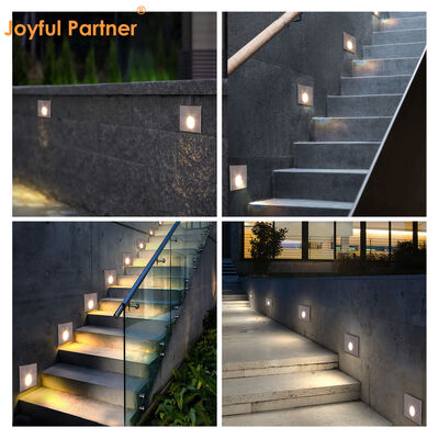 Square Recessed LED Wall Lights 1W 3W IP65 AC220V Aluminum Material 80*80MM IK10 Rating