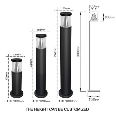 Светодиодный газоночный фонарь AC220V DC24V Bridgelux LED 3000K DIA108MM Премиум порошкообразованный алюминий для наружного использования