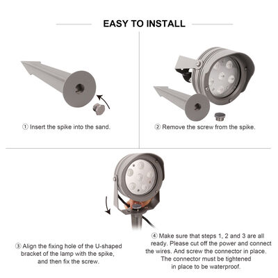 Светодиодный садовый прожектор с регулируемым углом луча, алюминиевый светильник для садовых акцентов