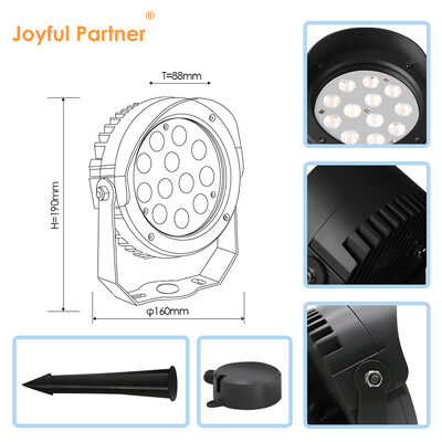 LED Garden Spot Light With Aluminum Body 36W Built-in DMX512 IP65 Rated DC24V For Outdoor Use