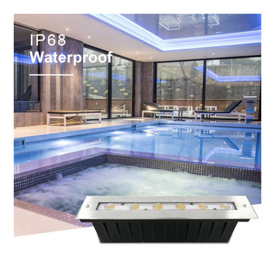 Подводный линейный свет 316 из нержавеющей стали DMX 512 RGB 12W DC24V Асимметричная линза RGB3IN1