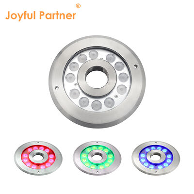 Светодиодный фонтанный свет DMX 512 с углубленным монтированием IP68 12W 24W RGB нержавеющей стали