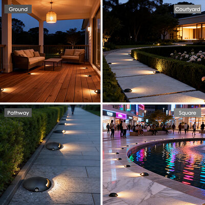 Светодиодный подземный светильник мощностью 1 Вт с классом защиты IP65 для патио, ступеней, подъездной дороги, 12 В, встраиваемые светильники для дорожного использования